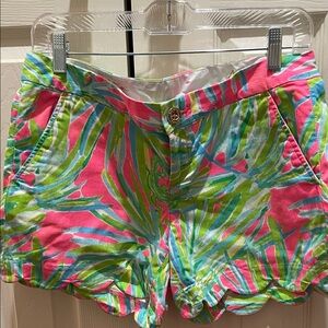 Lilly Pulitzer Pink and Green Tropical Print Shorts